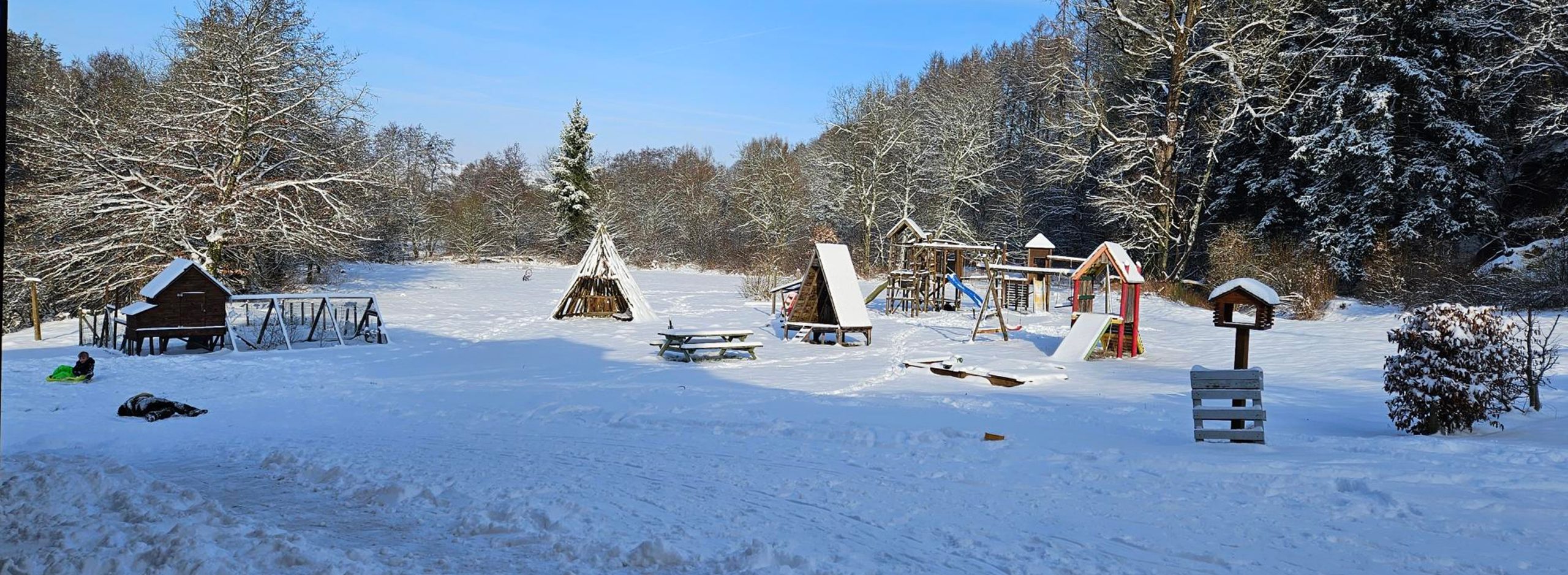 Vue du jardin sous la neige